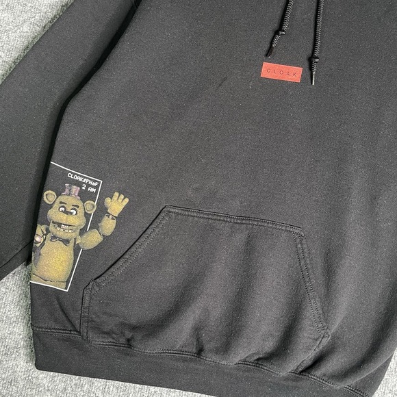 Cloak Fnaf Five Nights At Freddys Hoodie Size M Let's Party Black Rare Pullover - Picture 2 of 7